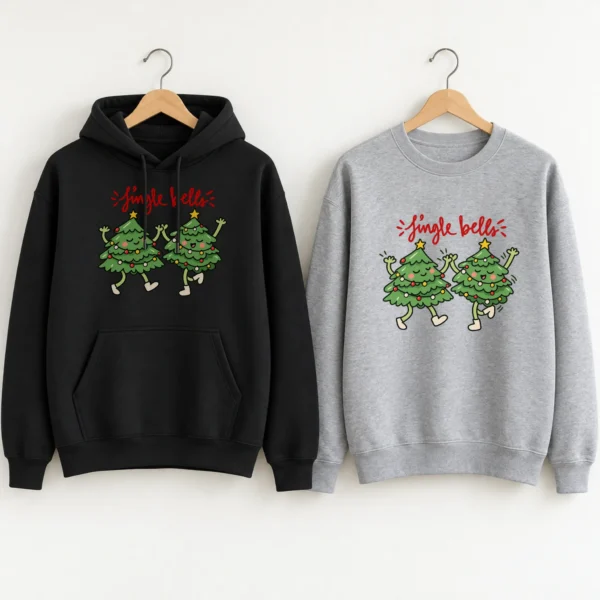 New Year's Dancing Tree Jingle Bells Shirt, Sweatshirt & Hoodie — alternate product mockup dancing tree shirt t-shirt product photo