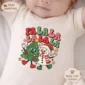 fa la la snowman and Christmas tree baby bodysuit product photo