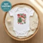 fa la la snowman and Christmas tree baby bodysuit product photo