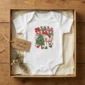 fa la la snowman and Christmas tree baby bodysuit alternate angle