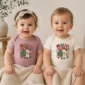 fa la la snowman and Christmas tree baby bodysuit model mockup