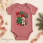 fa la la snowman and Christmas tree baby bodysuit color options