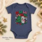 fa la la snowman and Christmas tree baby bodysuit color options