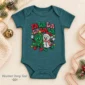 fa la la snowman and Christmas tree baby bodysuit color options