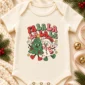 fa la la snowman and Christmas tree baby bodysuit product photo