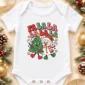 fa la la snowman and Christmas tree baby bodysuit product photo