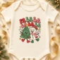 fa la la snowman and Christmas tree baby bodysuit