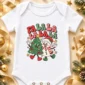 fa la la snowman and Christmas tree baby bodysuit product photo
