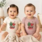 Feelin' Jolly Christmas baby bodysuit model mockup
