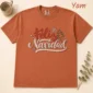 feliz navidad adult shirt t-shirt flat lay view