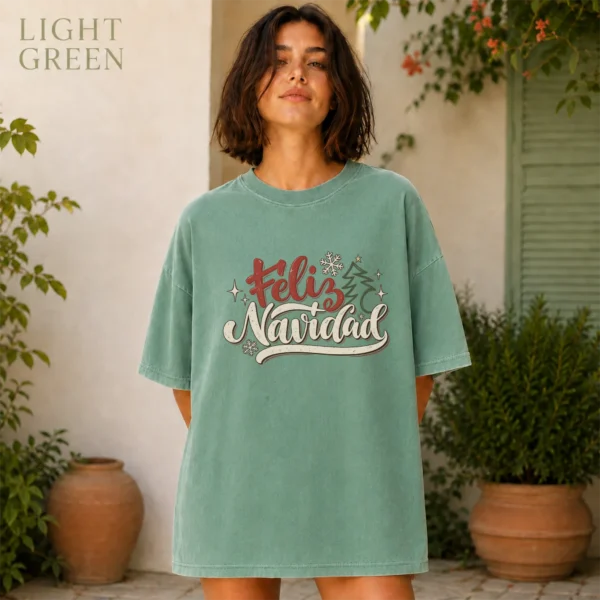 Feliz Navidad New Year's Shirt, Sweatshirt & Hoodie — alternate product mockup feliz navidad adult shirt t-shirt color options