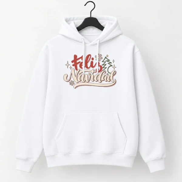 Feliz Navidad New Year's Shirt, Sweatshirt & Hoodie — alternate product mockup feliz navidad adult shirt t-shirt front view