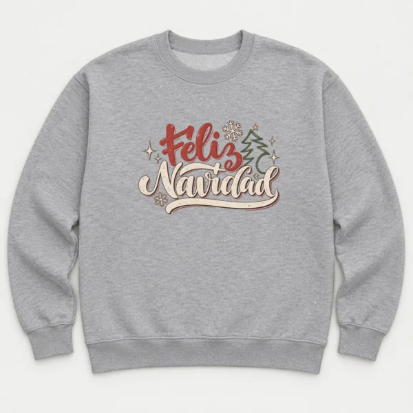 Feliz Navidad New Year's Shirt, Sweatshirt & Hoodie — alternate product mockup feliz navidad adult shirt t-shirt product photo