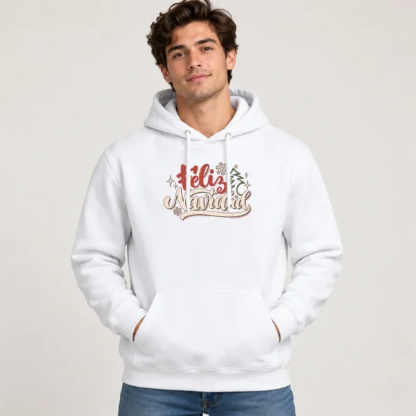 Feliz Navidad New Year's Shirt, Sweatshirt & Hoodie — alternate product mockup feliz navidad adult shirt t-shirt product photo