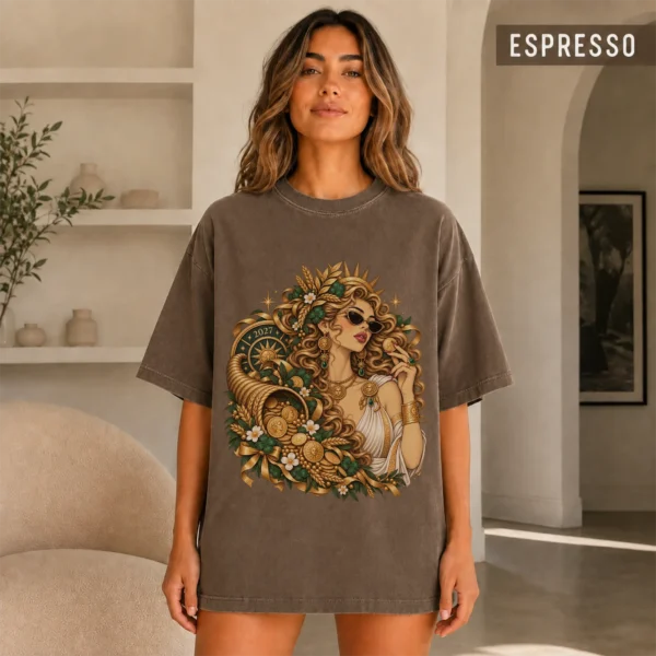 Fortuna Shirt, Roman Goddess Good Luck 2027 Mythology Graphic Tee — alternate product mockup fortuna shirt t-shirt color options