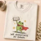 frog book shirt t-shirt close-up detail
