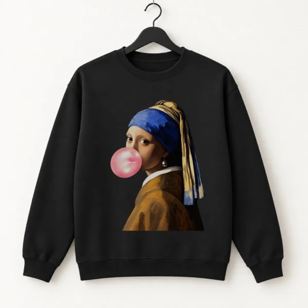 Girl with A Pearl Earring Bubblegum Shirt, Sweatshirt & Hoodie — alternate product mockup girl with a pearl earring shirt t-shirt product photo