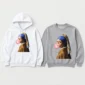 girl with a pearl earring shirt t-shirt styled product photo