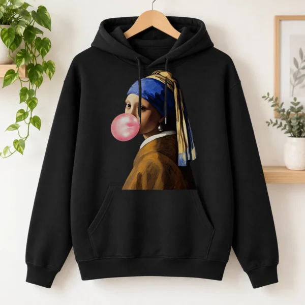 Girl with A Pearl Earring Bubblegum Shirt, Sweatshirt & Hoodie — alternate product mockup girl with a pearl earring shirt t-shirt product photo