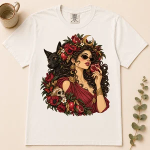 gothic woman art shirt t-shirt