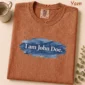 i am john doe lettering multi-style apparel t-shirt mockup view