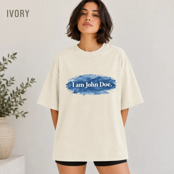 Lettering Multi Style Apparel I Am John Doe. Shirt — alternate product mockup i am john doe lettering multi-style apparel t-shirt color options