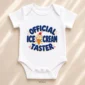ice cream taster baby bodysuit styled product photo