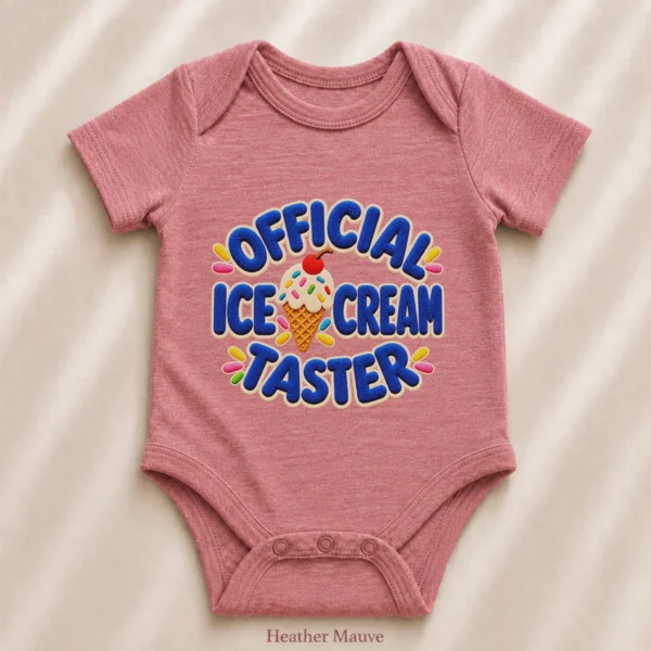 Official Ice Cream Taster Chenille Look Baby Bodysuit & Toddler — alternate product mockup ice cream taster baby bodysuit product detail