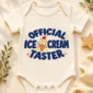 ice cream taster baby bodysuit close-up detail