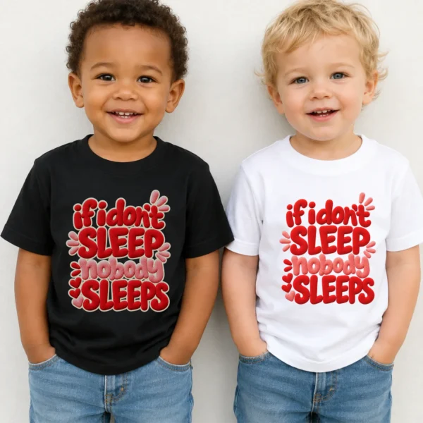 If I Don't Sleep Nobody Sleeps Chenille Look Baby Bodysuit & Toddler — toddler shirt mockup if i don't sleep nobody sleeps chenille look baby bodysuit & toddler product photo