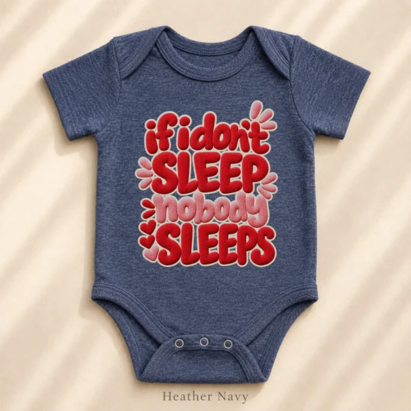If I Don't Sleep Nobody Sleeps Chenille Look Baby Bodysuit & Toddler — alternate product mockup if i don't sleep nobody sleeps chenille look baby bodysuit & toddler product photo