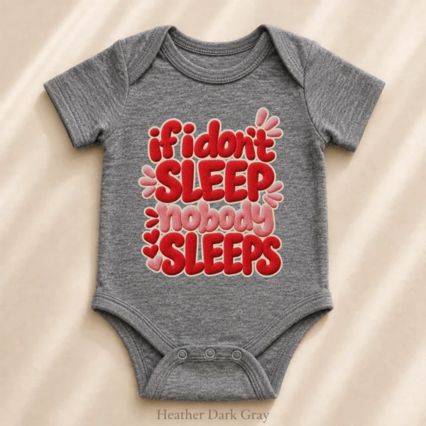 If I Don't Sleep Nobody Sleeps Chenille Look Baby Bodysuit & Toddler — alternate product mockup if i don't sleep nobody sleeps chenille look baby bodysuit & toddler product photo