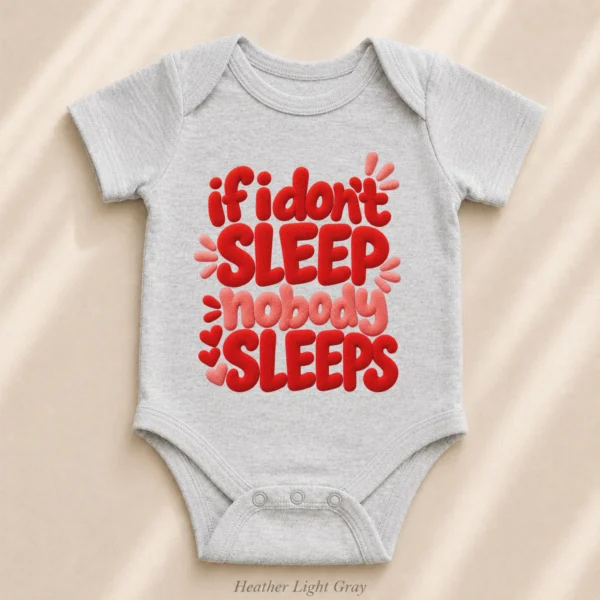 If I Don't Sleep Nobody Sleeps Chenille Look Baby Bodysuit & Toddler — alternate product mockup if i don't sleep nobody sleeps chenille look baby bodysuit & toddler product photo