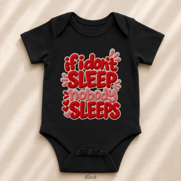 If I Don't Sleep Nobody Sleeps Chenille Look Baby Bodysuit & Toddler — alternate product mockup if i don't sleep nobody sleeps chenille look baby bodysuit & toddler product photo