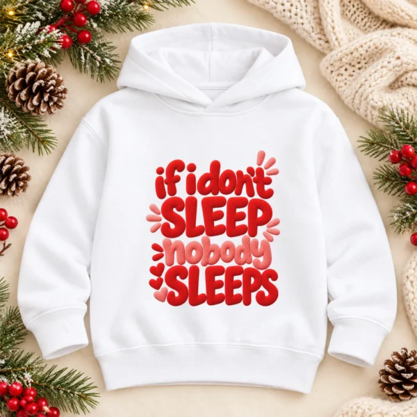 If I Don't Sleep Nobody Sleeps Chenille Look Baby Bodysuit & Toddler — alternate product mockup if i don't sleep nobody sleeps chenille look baby bodysuit & toddler mockup view