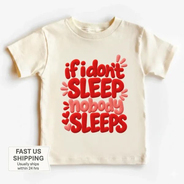 If I Don't Sleep Nobody Sleeps Chenille Look Baby Bodysuit & Toddler — toddler shirt mockup if i don't sleep nobody sleeps chenille look baby bodysuit & toddler product photo