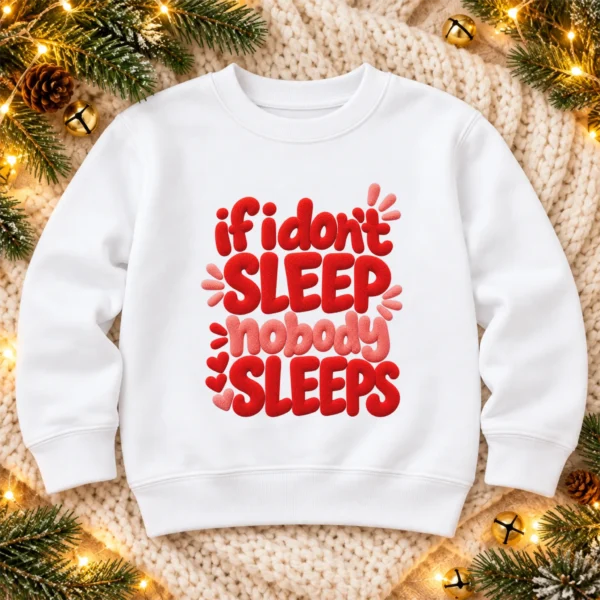 If I Don't Sleep Nobody Sleeps Chenille Look Baby Bodysuit & Toddler — alternate product mockup if i don't sleep nobody sleeps chenille look baby bodysuit & toddler product photo