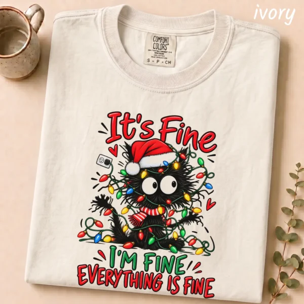 New Year's It's Fine / I'm Fine / Everything Is Fine Shirt — alternate product mockup it's fine / i'm fine / everything is fine shirt t-shirt lifestyle scene