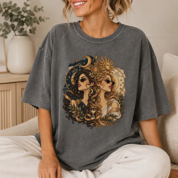 Janus Shirt, Roman God New Year 2027 Mythology Graphic Tee — lifestyle mockup janus shirt t-shirt lifestyle scene