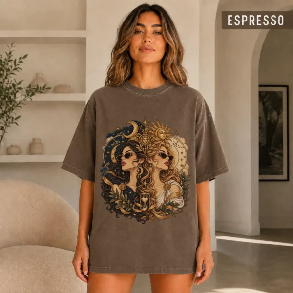 Janus Shirt, Roman God New Year 2027 Mythology Graphic Tee — alternate product mockup janus shirt t-shirt color options