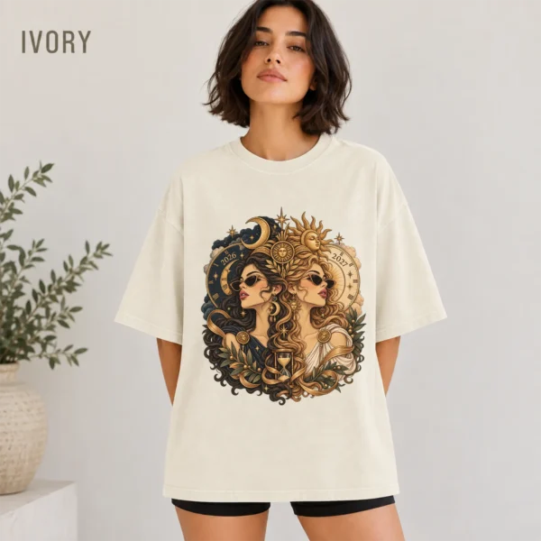 Janus Shirt, Roman God New Year 2027 Mythology Graphic Tee — alternate product mockup janus shirt t-shirt color options