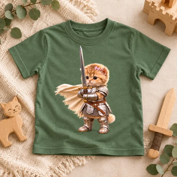 knight cat baby bodysuit & toddler shirt