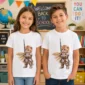 knight cat baby bodysuit & toddler shirt back view