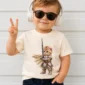 knight cat baby bodysuit & toddler shirt front view