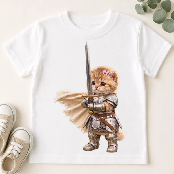 Knight Cat Baby Bodysuit & Toddler Shirt, Youth Tee, Kids Sweatshirt — toddler shirt mockup knight cat baby bodysuit & toddler shirt product photo