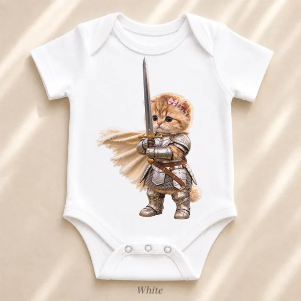 Knight Cat Baby Bodysuit & Toddler Shirt, Youth Tee, Kids Sweatshirt — alternate product mockup knight cat baby bodysuit & toddler shirt mockup view