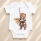 knight cat baby bodysuit & toddler shirt mockup view