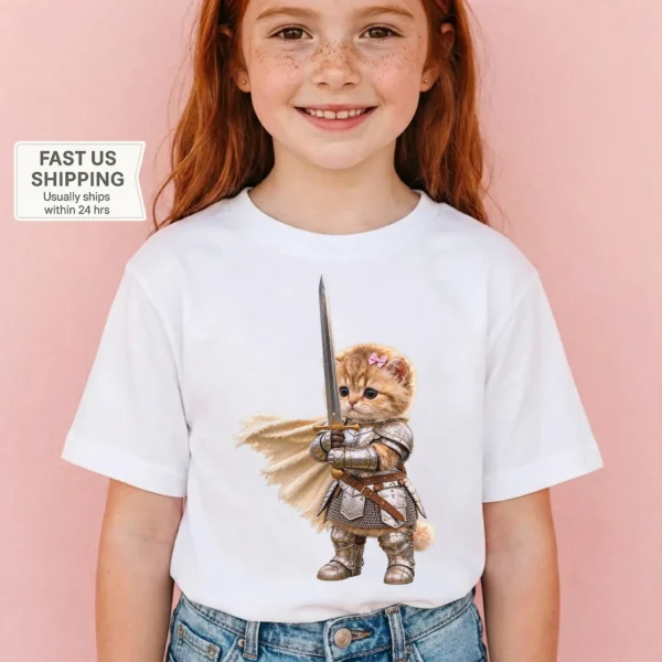 Knight Cat Baby Bodysuit & Toddler Shirt, Youth Tee, Kids Sweatshirt — toddler shirt mockup knight cat baby bodysuit & toddler shirt product photo