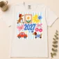 large blue 2027 numerals multi-style apparel t-shirt
