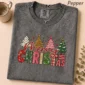 large merry new year's lettering multi-style apparel t-shirt mockup view